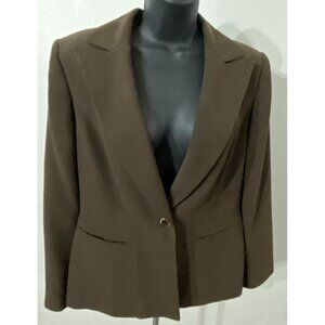 Liz Claiborne Suit Jacket Size 8 Brown One Button